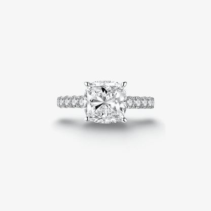 Cushion Cut Engagement Ring, 5 Carats, Halo, Silver - MargalitRings