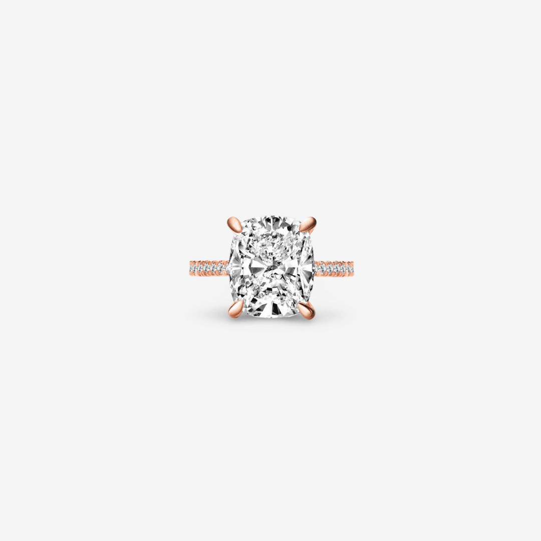 Cushion Cut Engagement Ring, 6 Carats, Rose Gold - MargalitRings