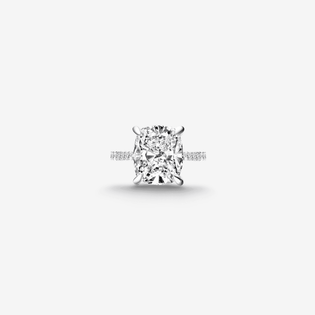 Cushion Cut Engagement Ring, 6 Carats, Sterling Silver - MargalitRings