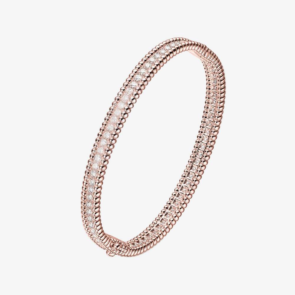 Diamond 1 Row Bangle, Rose Gold - MargalitRings