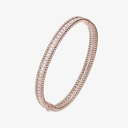 Diamond 1 Row Bangle, Rose Gold - MargalitRings