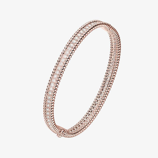 Diamond 1 Row Bangle, Rose Gold - MargalitRings