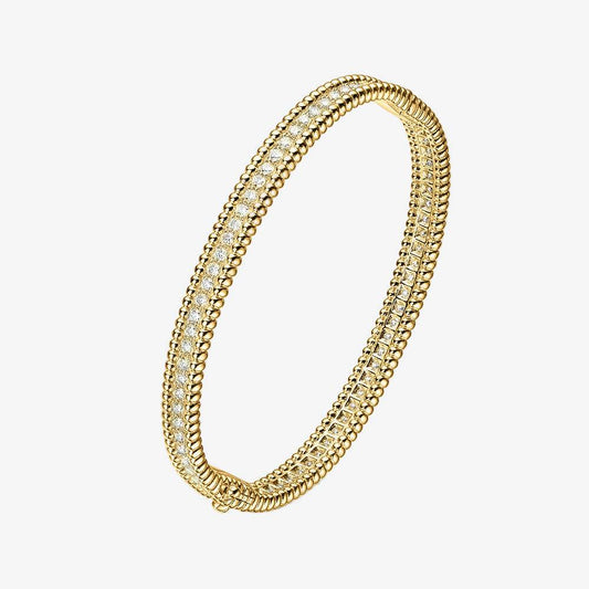 Diamond 1 Row Bangle, Sterling Silver - MargalitRings