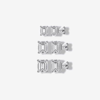 Emerald Cut Earrings, Gold, Wedding Day - MargalitRings