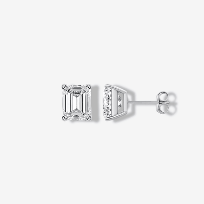Emerald Cut Earrings, Gold, Wedding Day - MargalitRings