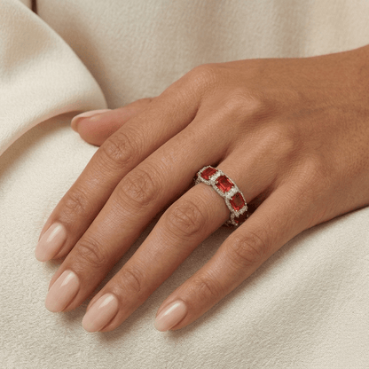 Fancy Yellow, Emerald Cut, Eternity band - MargalitRings