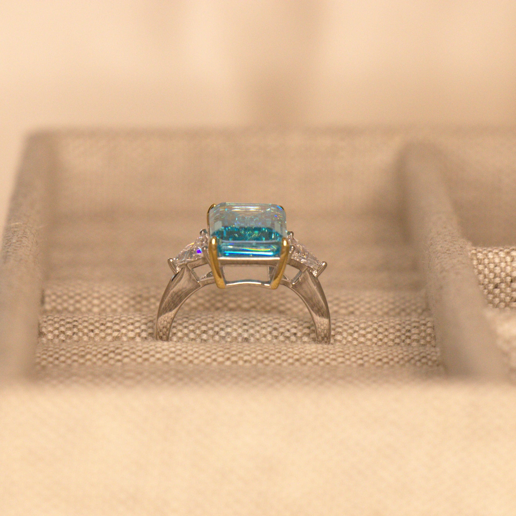 848ct Aquamarine Ring Emerald Cut Freedom Ring By Margalit Rings Margalitrings