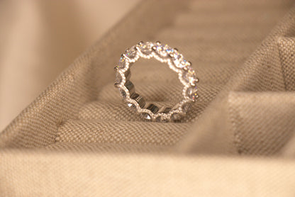 Round brilliant cut full diamond eternity ring for women