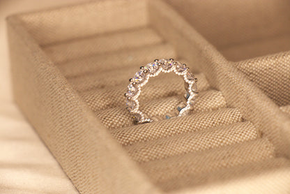 Princess cut full diamond eternity ring for women