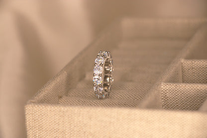Pave-set full diamond eternity ring for women