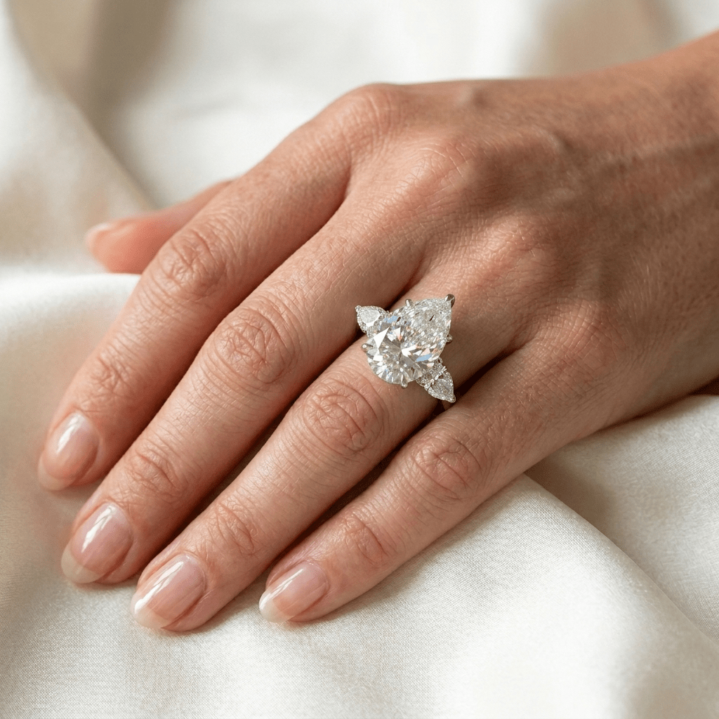 Jessica Simpson, Pear Shape Engagement Ring, 5.75 Carats - MargalitRings