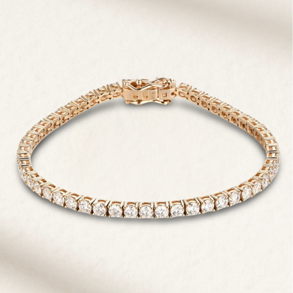 lab made Yellow Gold Diamond Tennis Bracelet