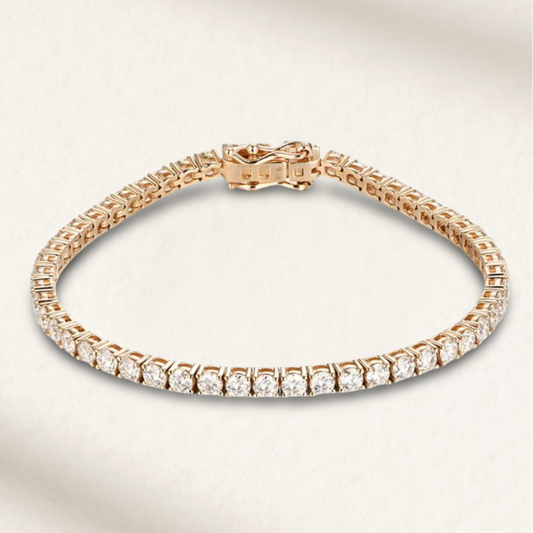 lab made Yellow Gold Diamond Tennis Bracelet