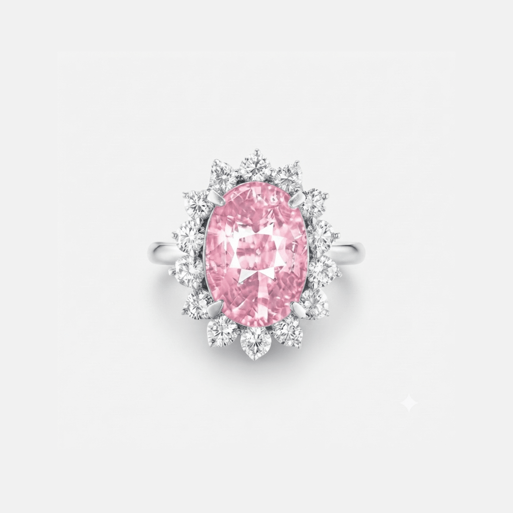 Lady Gaga's Engagement Ring, Pink Oval Sapphire, 6 Carats - MargalitRings