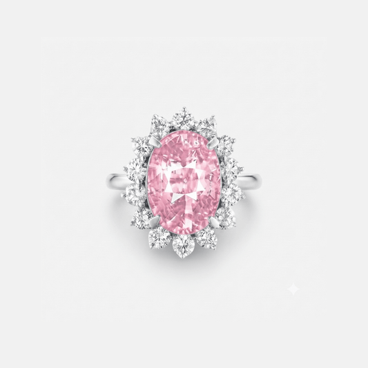 Lady Gaga's Engagement Ring, Pink Oval Sapphire, 6 Carats - MargalitRings