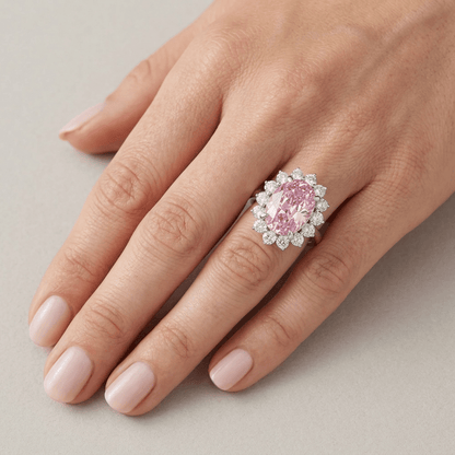 Lady Gaga's Engagement Ring, Pink Oval Sapphire, 6 Carats - MargalitRings