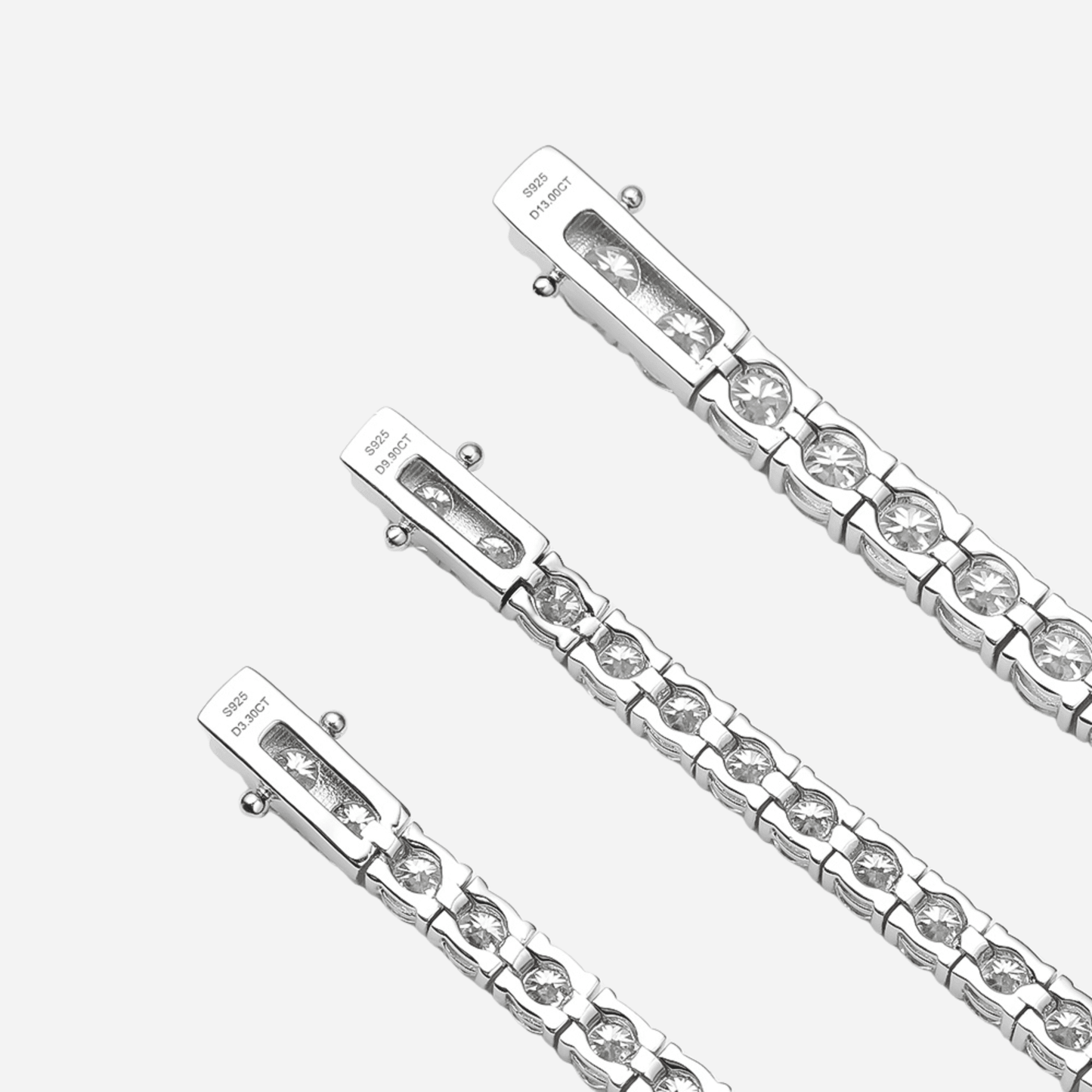 Moissanite Round, Tennis Bracelet, Sterling Silver - MargalitRings