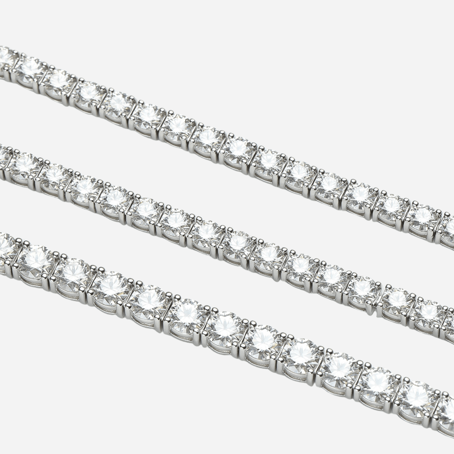 Moissanite Round, Tennis Bracelet, Sterling Silver - MargalitRings