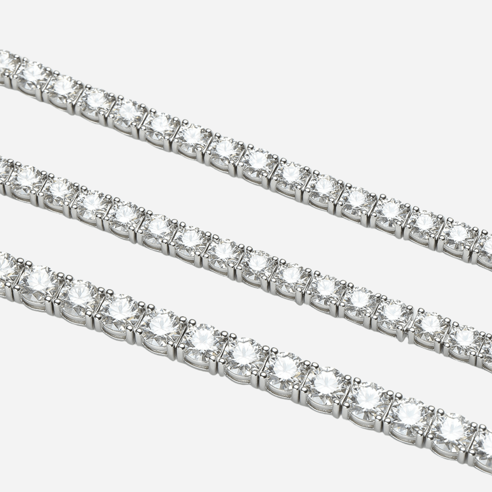 Moissanite Round, Tennis Bracelet, Sterling Silver - MargalitRings