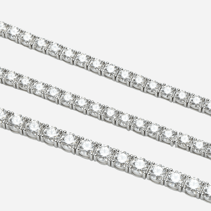 Moissanite Round, Tennis Bracelet, Sterling Silver - MargalitRings
