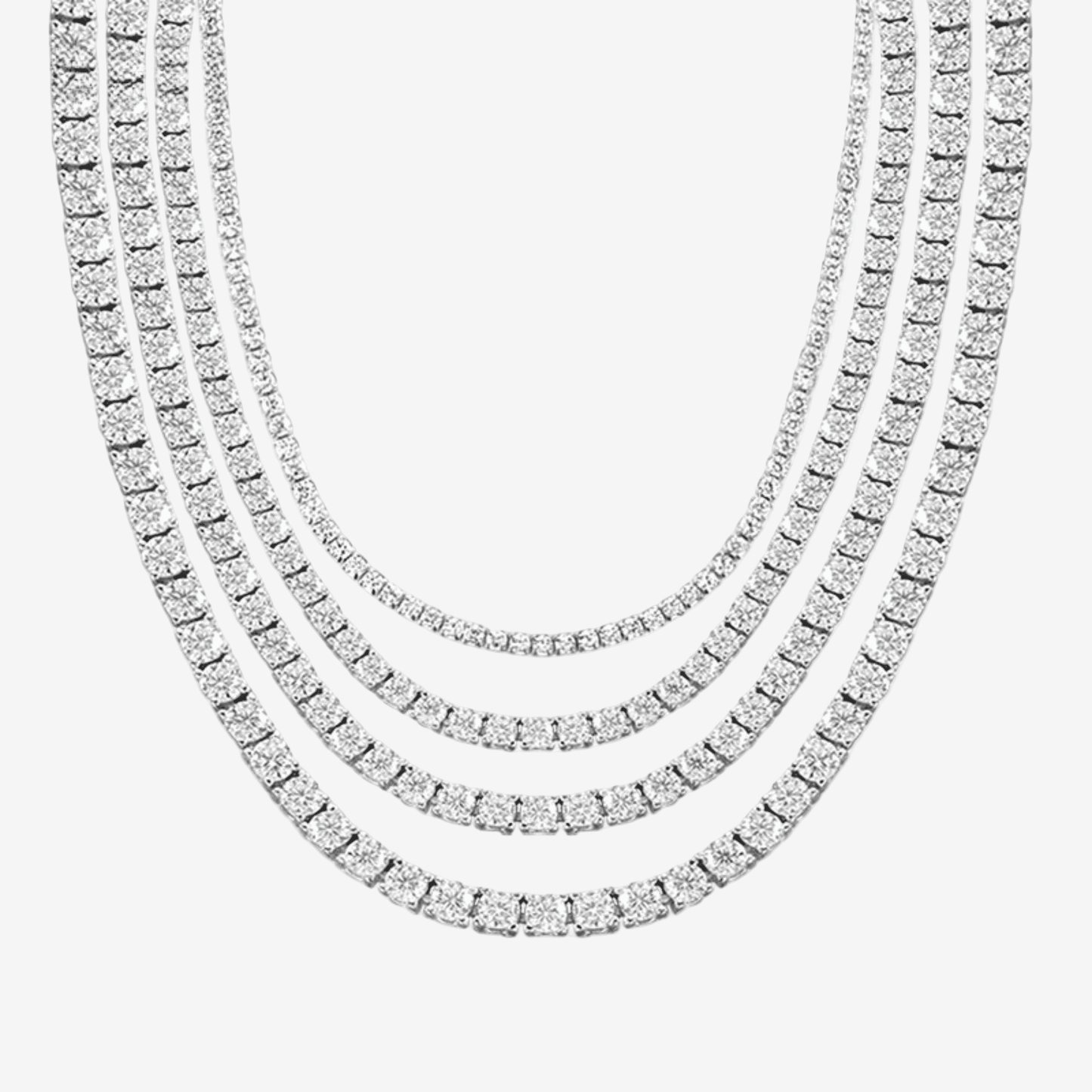 Moissanite Tennis Necklace, Sterling Silver - MargalitRings