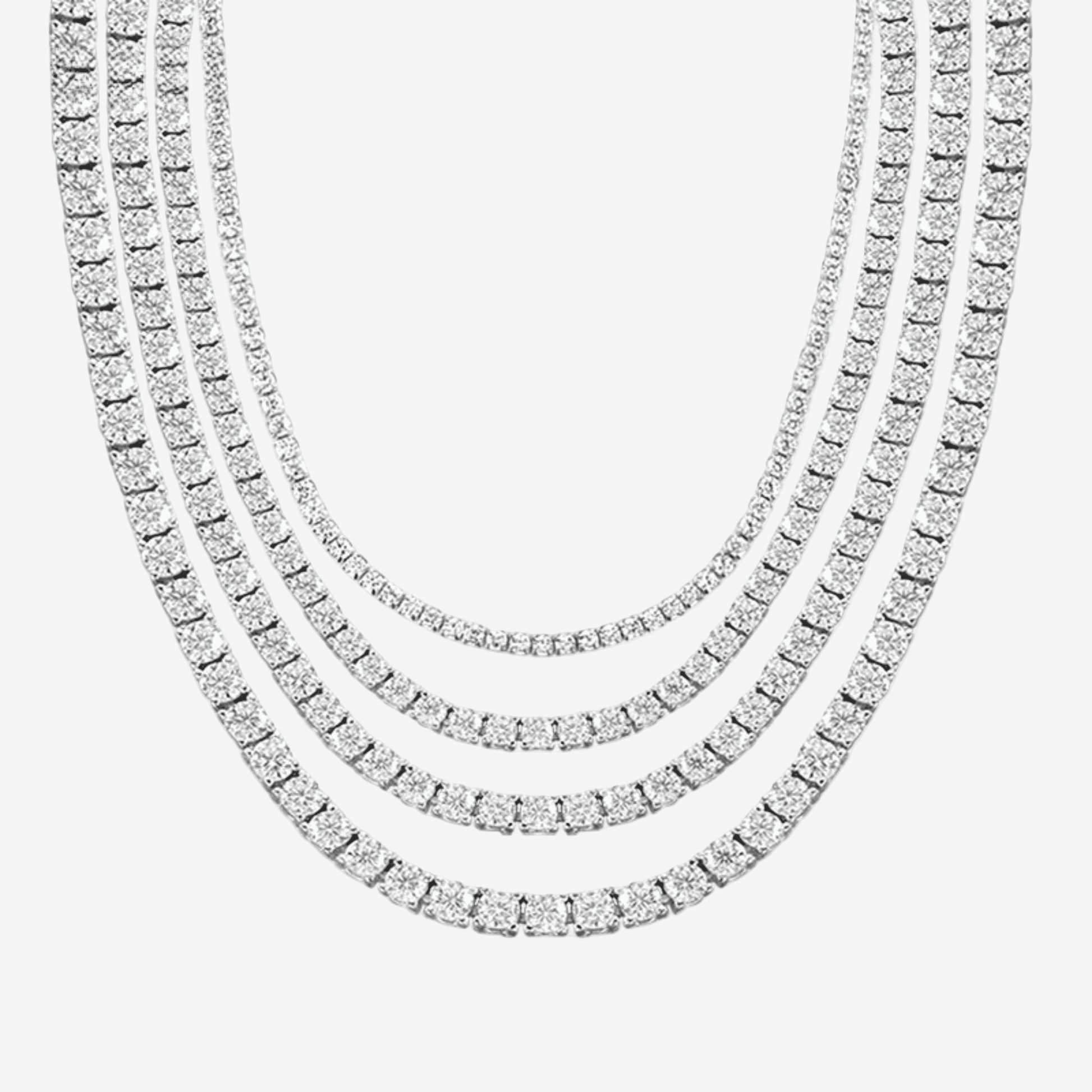 Moissanite Tennis Necklace, Sterling Silver - MargalitRings