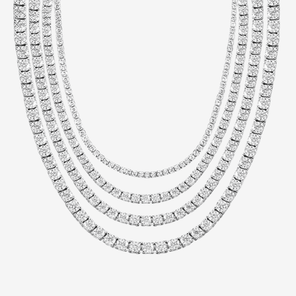 Moissanite Tennis Necklace, Sterling Silver - MargalitRings