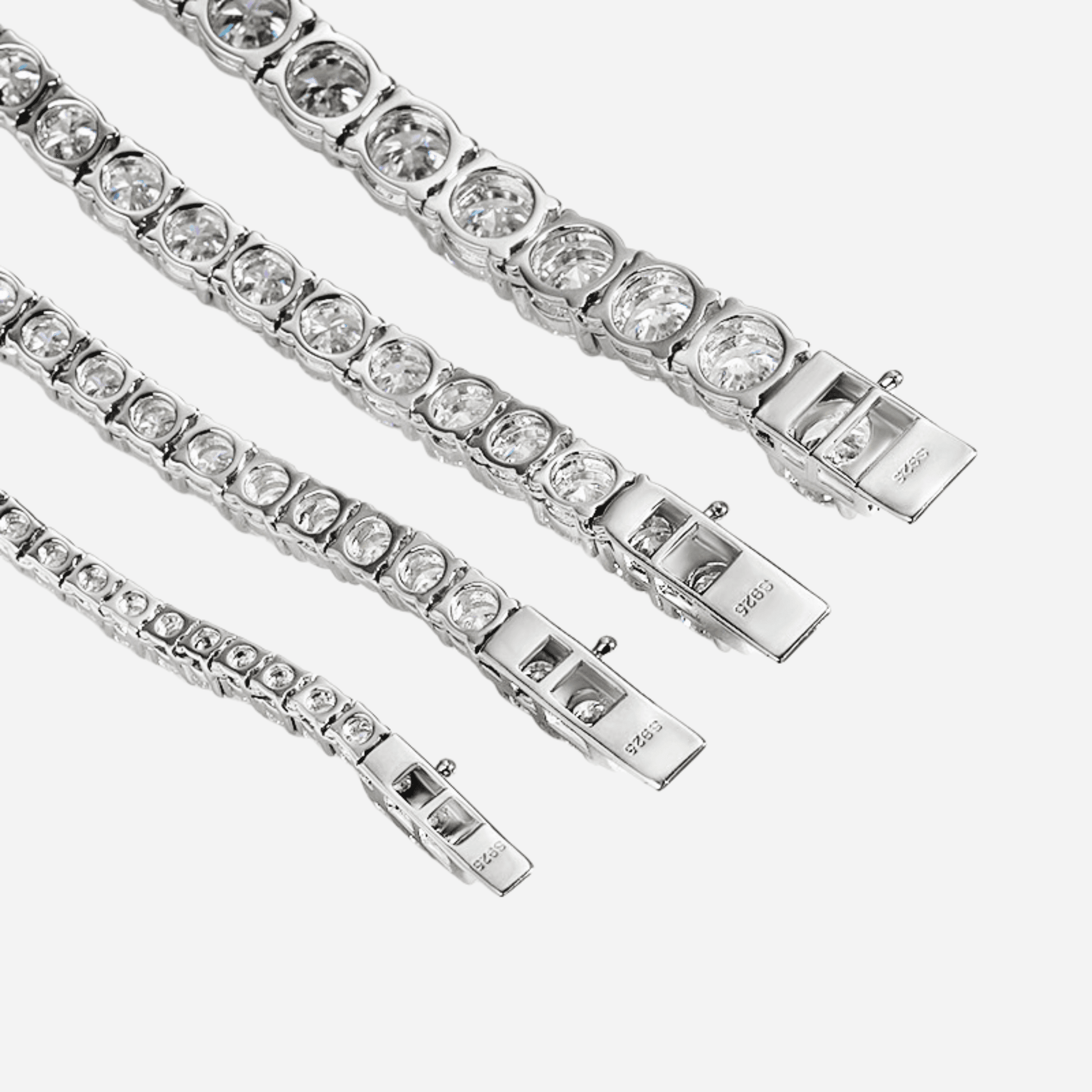 Moissanite Tennis Necklace, Sterling Silver - MargalitRings