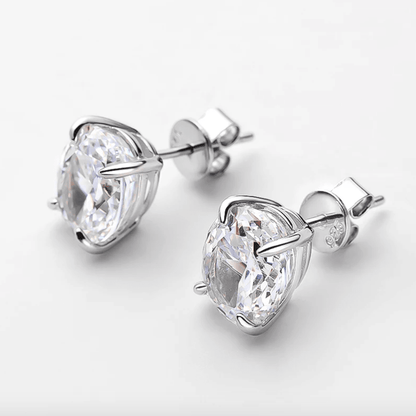 Oval Cut, 2.5 Carat, Sterling Silver, Bridal, Wedding Day Studs - MargalitRings