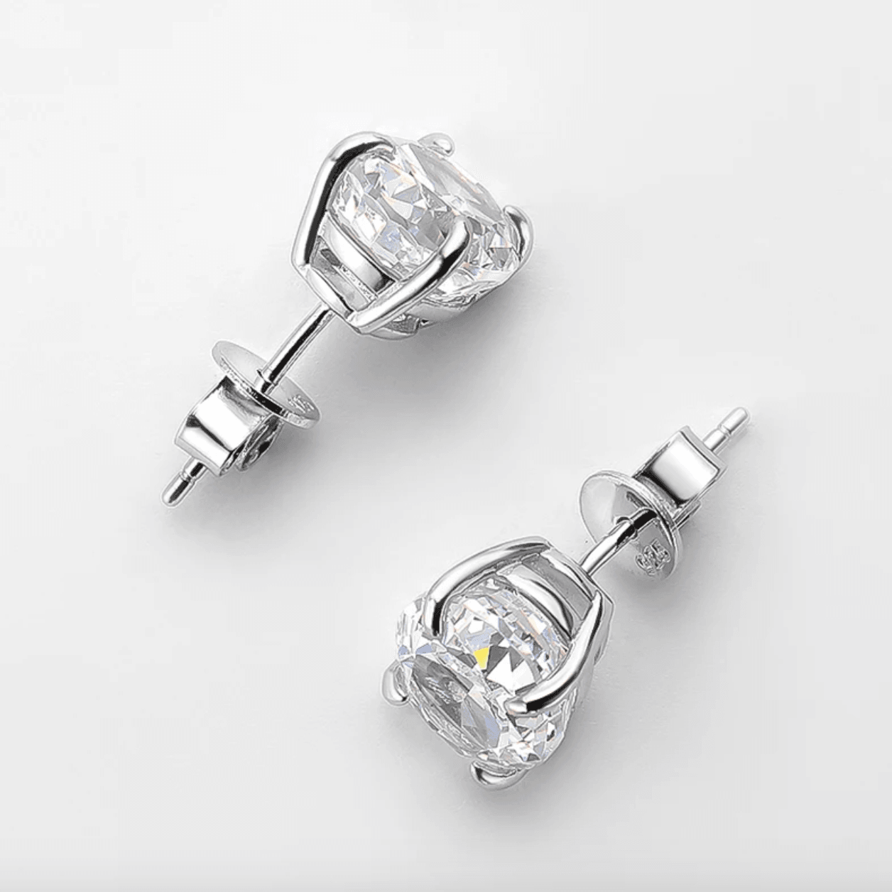 Oval Cut, 2.5 Carat, Sterling Silver, Bridal, Wedding Day Studs - MargalitRings