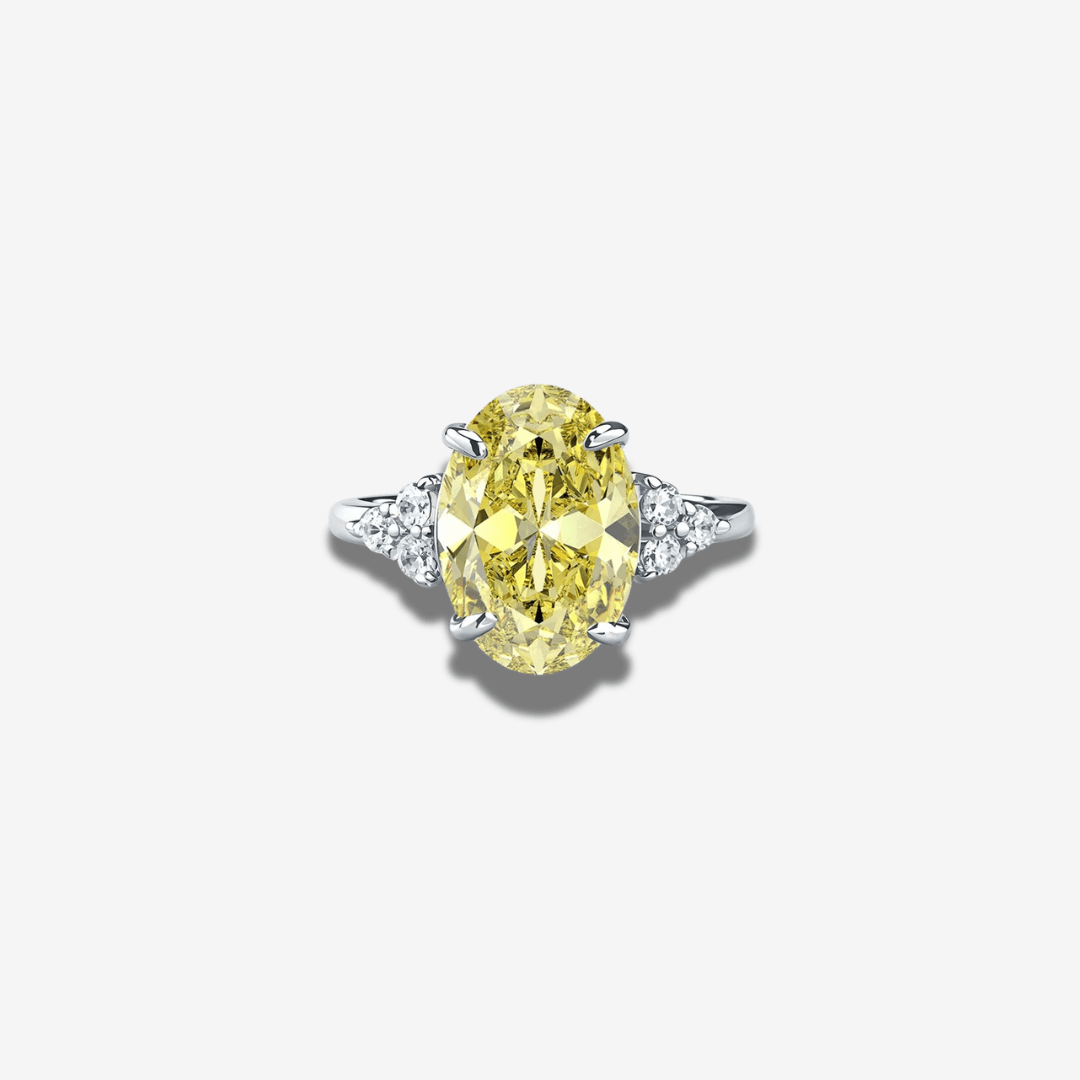 Oval Cut, 4 Carat, White Brilliant, Cocktail Ring - MargalitRings