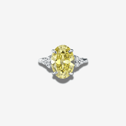Oval Cut, 4 Carat, White Brilliant, Cocktail Ring - MargalitRings