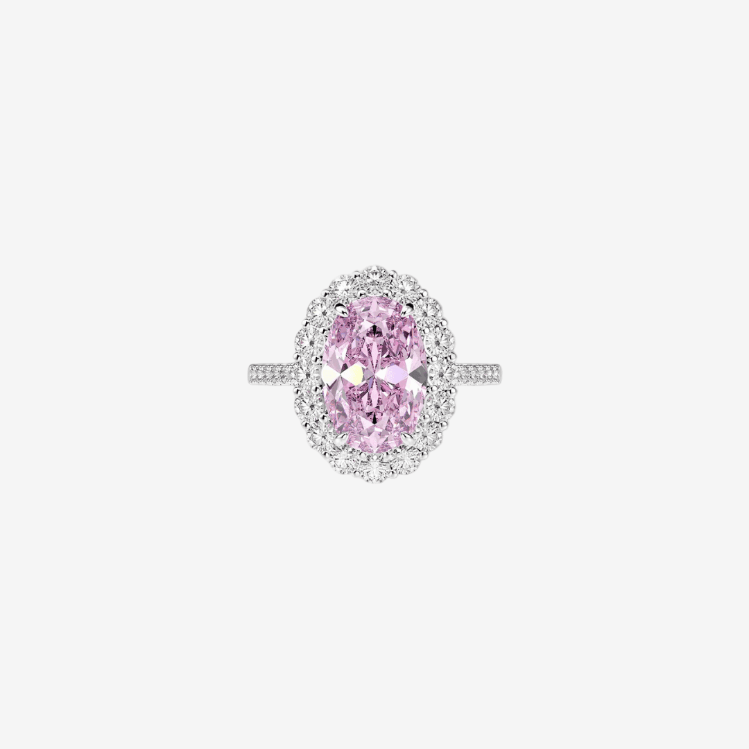 Oval Cut, 5 Carat, Pink Oval, Fancy Pink, Cocktail Ring - MargalitRings