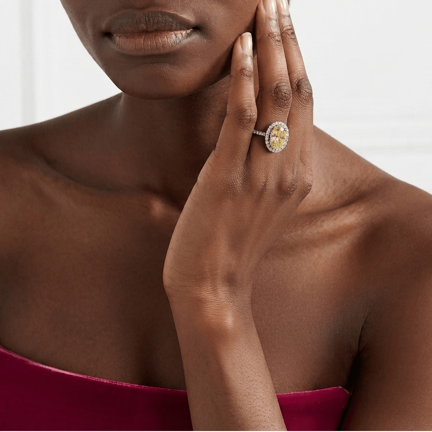 Oval Cut, Cocktail Ring For Her, Fancy Yellow, 5 Carat Ring - MargalitRings