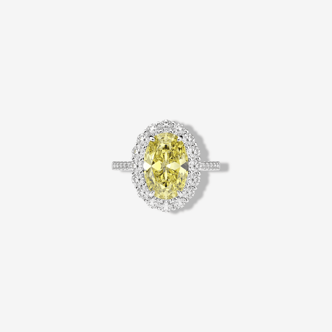 Oval Cut, Cocktail Ring For Her, Fancy Yellow, 5 Carat Ring - MargalitRings