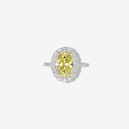 Oval Cut, Cocktail Ring For Her, Fancy Yellow, 5 Carat Ring - MargalitRings