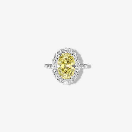 Oval Cut, Cocktail Ring For Her, Fancy Yellow, 5 Carat Ring - MargalitRings