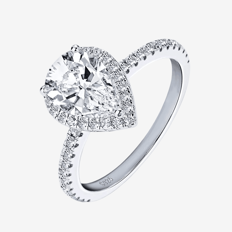 Pear Shape Halo Engagement Ring, 2 Carats - MargalitRings