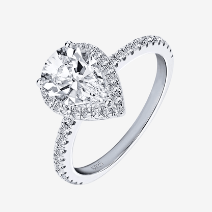 Pear Shape Halo Engagement Ring, 2 Carats - MargalitRings