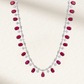 Red Ruby and Diamond Riviere Necklace with Oval Cut Lab Made Stones in Sterling Silver – Margalit Rings

