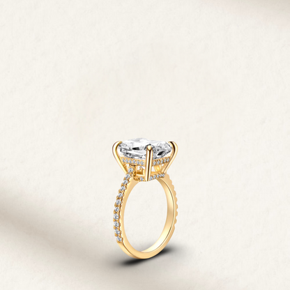Cushion Cut Engagement Ring, 6 Carats, Sterling Silver