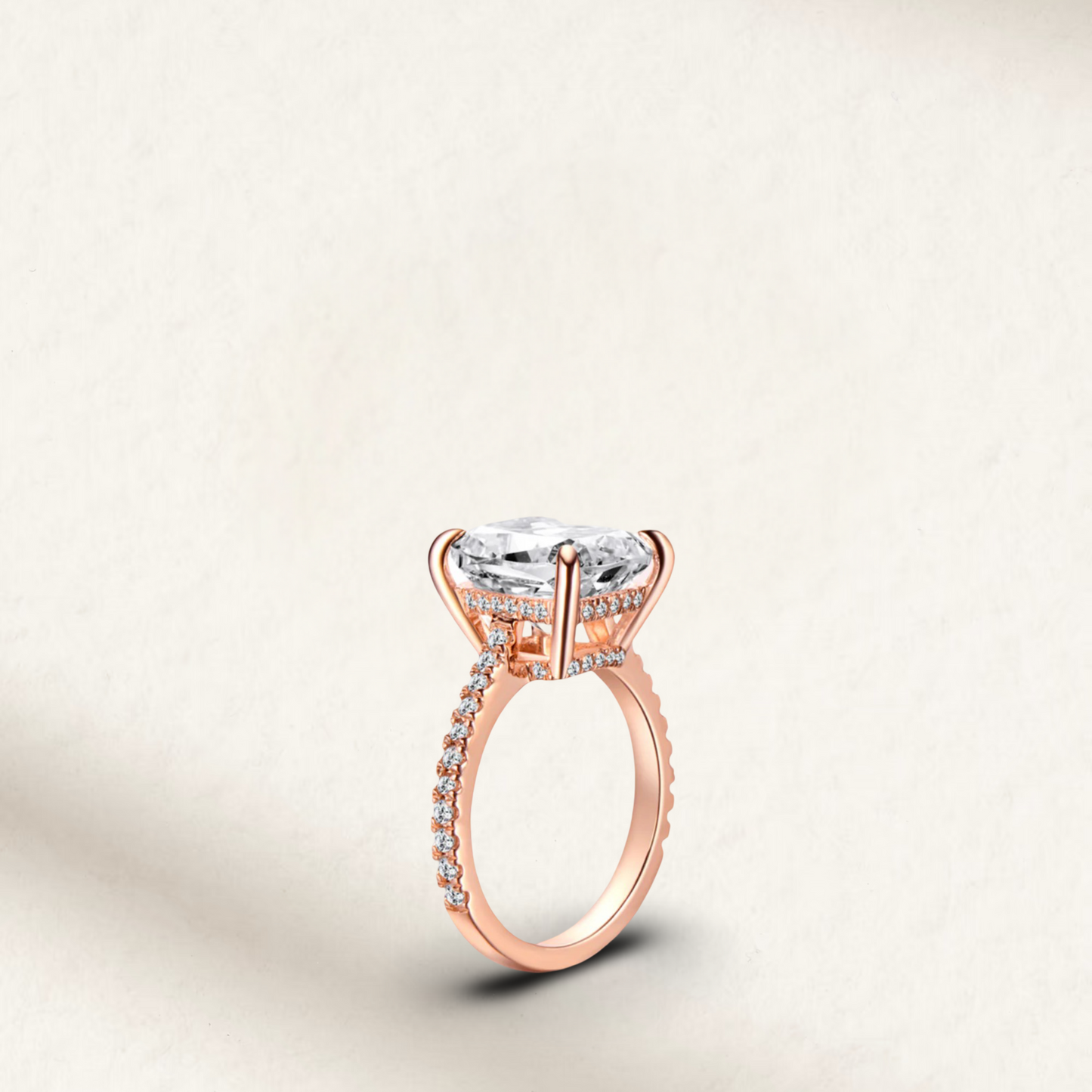 Cushion Cut Engagement Ring, 6 Carats, Sterling Silver