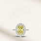 Yellow:
5 Carat oval cut yellow cocktail ring for her, set in sterling silver