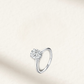 2 Carat Oval Cut Engagement Ring with Hidden Halo in Sterling Silver
