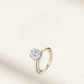 2 Carat Oval Cut Engagement Ring with Hidden Halo in yellow gold