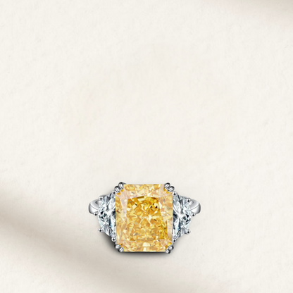 Radiant Cut Engagement Ring, 9 Carat White Brilliant Stone, Sterling Silver