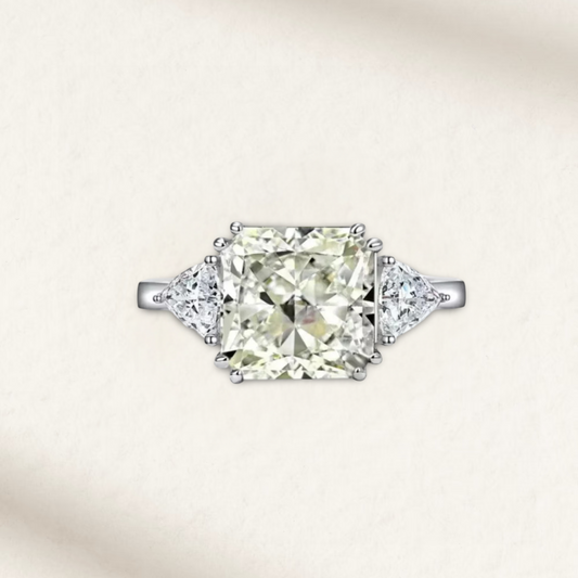 3 Carat, Light Yellow Princess Cut, Cocktail Ring