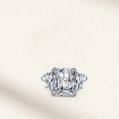 9 Carat white brilliant cushion cut engagement ring set on a polished sterling silver band with vibrant gemstone brilliance