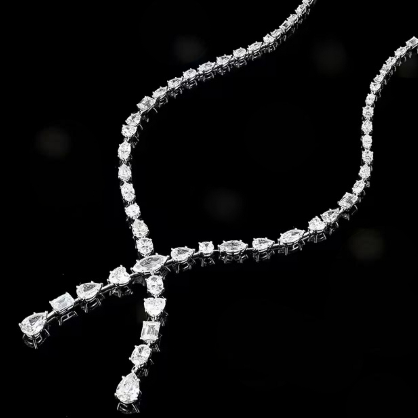 Red Carpet, Mixed Stone Lariat Necklace