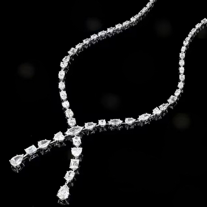 Red Carpet, Mixed Stone Lariat Necklace